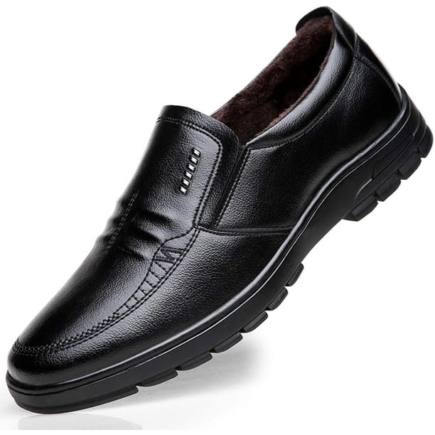 Xishao Mocasines de Moda Minimalistas Casuales clásicos para Hombres Zapatos de Punta Redonda de Cuero Slip-On ponible Low Top Business Daily Flats Xishao ropa