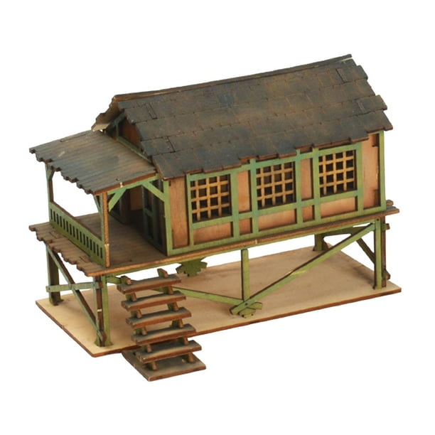 Casa de madera DIY, maquetas de casa a escala 1/72, maquetas de casa de madera, escena DIY B