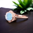 thumbnail image 3 of Round Shape Moonstone Engagement Ring Diamond Halo Flower Wedding Jewelry Rose Gold Promise Ring June Birthstone Gift Ring, 3 of 4