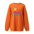 thumbnail image 4 of Rciityk Women's Long Sleeve Drop Shoulder Sweatshirts Crew Neck Mardi Gras Print Pullover Top Fall Casual Loose Comfy Blouse - Fall Savings Clearance, 4 of 4