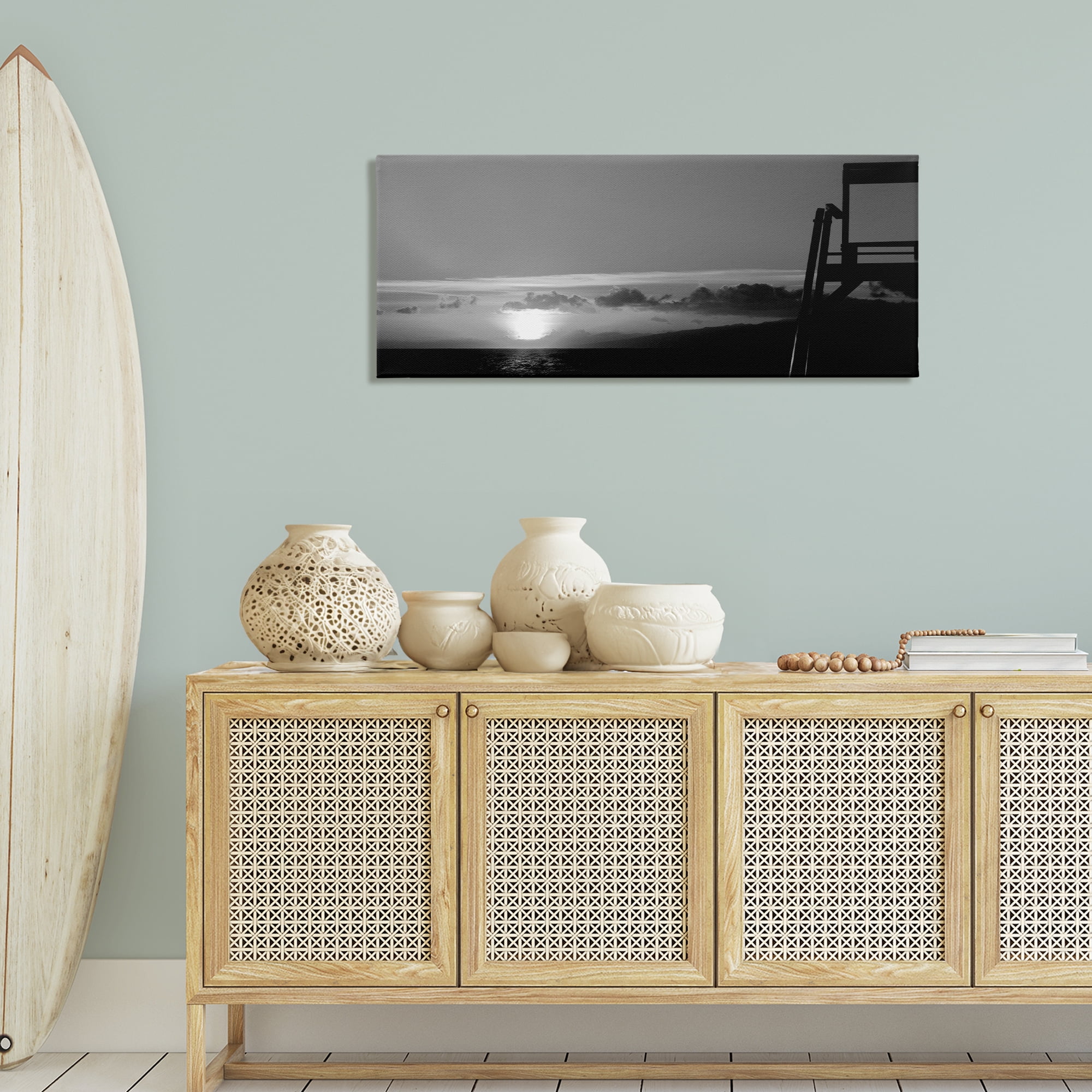 Stupell Industries Sunlit Lifeguard Station Landscape & Nature Photography Wrapped Canvas Art Print Wall Art, 48 x 20