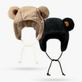 thumbnail image 3 of ZSQDM Plush bear Ears Pullover Hat Women's Winter Warm Teddy Fleece Hat beanie for Women Womens Sun Hat Bomber Hats Swim Cap Kids, 3 of 3