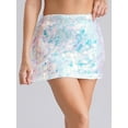 thumbnail image 2 of Zaldita Womens Sparkle Sequin Bodycon Mini Skirts Shiny Glitter Short Wrap Skirt Clubwear Gradient Blue S, 2 of 7