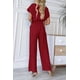 thumbnail image 4 of Mono Enterizo PRETTYGARDEN Cruzado con Escote en V Rojo Vino Talla M, 4 of 7