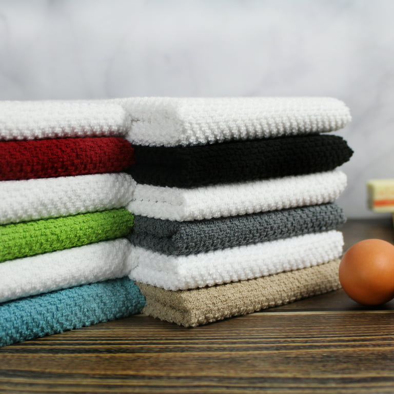 Mainstays, 12 Pack Terry Kitchen Towel Set,Solid and Stripes 