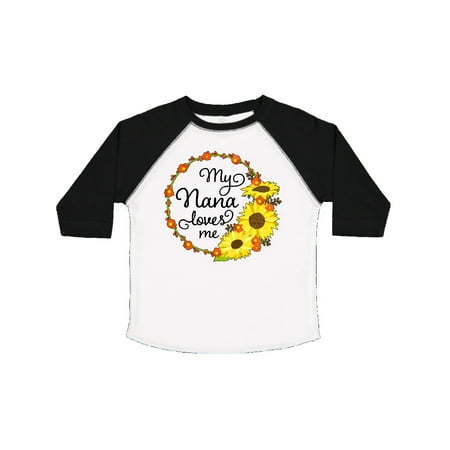 

Inktastic My Nana Loves Me with Sunflower Wreath Gift Toddler Boy or Toddler Girl T-Shirt