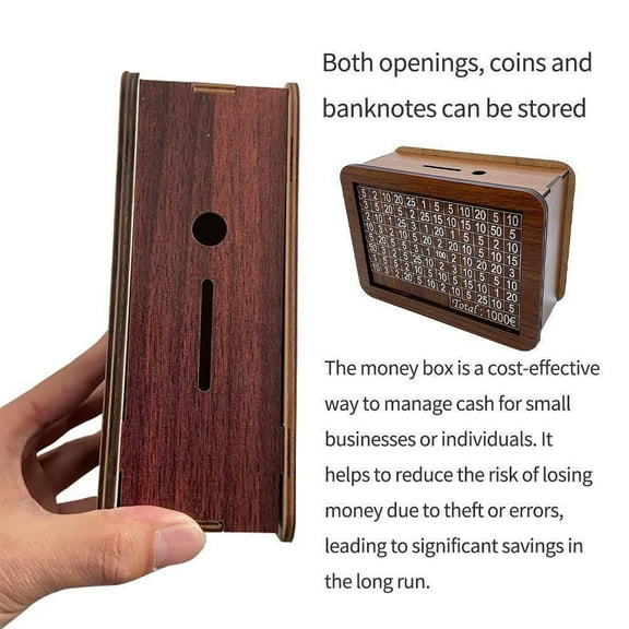 Wooden Crafts Saving Bank for Kids, Educational DIY Money Box, Piggy Bank with Coin and Paper Money Slots, Gift for Boys and Girls
