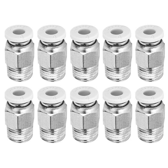 10Pcs Straight Pneumatic Fittings Silver M10 Thread 3D Printer Accessories PC4‑01