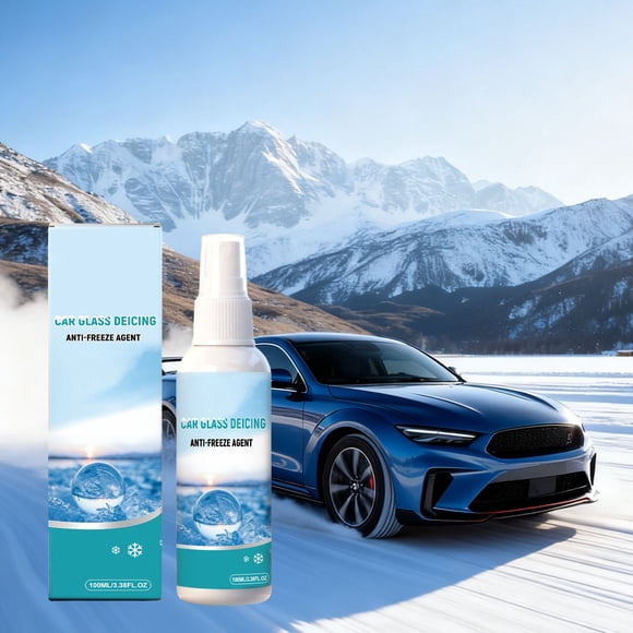 100 mL Windshield De-Icer Spray for Cars, Snow and Ice Melter with Antifreeze Protection, Propylene Glycol, Melts to -29°C, 24-Hour Anti-Refreeze