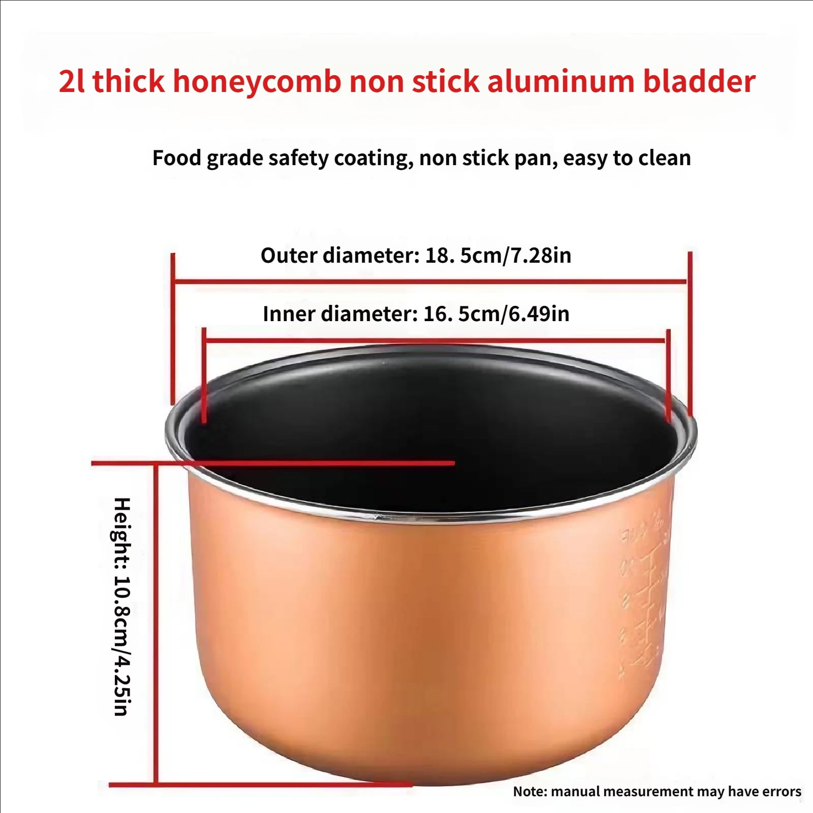 Nonstick Cooking Pot,Stainless Steel Rice Cooker Inner Pots Replacement Nonstick Cooking Pot for Even Heat
