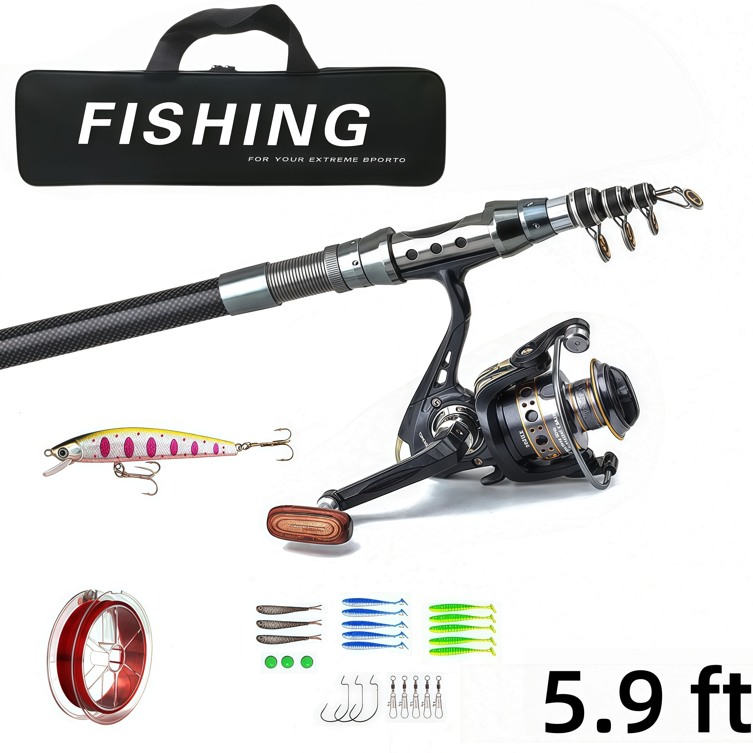 Zebco, Spincast Fishing Combo, Model 202, With Tackle Kit