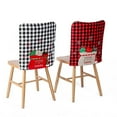 thumbnail image 3 of Coxeer Christmas Chair Slipcovers Plaid Snowflake Soft Chair Protector Chair Back Cover, 3 of 10