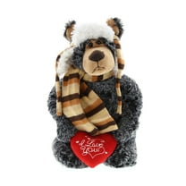 Super Soft Plush Dollibu Standing Black Bear with Clothes I Love You Valentines Plush