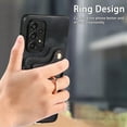 thumbnail image 4 of Nalacover For Samsung A52 5G Case Ring Holder Kickstand with Credit Card Holder, Back Flip Premium Leather Magnetic Clasp Removable Wirst Hand Strap Cover for Samsung Galaxy A52 5G, Black, 4 of 15