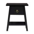 thumbnail image 4 of Solid Wood Japandi Bedside Table with Pull-Ring - Warm Gray, 4 of 6