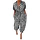 thumbnail image 2 of ICHUANYI Clearance Women Lady Bandage Lapel Slim Long Button Rompers Long Pants Jumpsuits Trousers ICHUANYI "ICHUANYI", 2 of 4