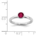 thumbnail image 5 of 925 Sterling Silver Stackable Expressions Low 5mm Round Cr. Ruby Ring Size: 10; for Adults and Teens; for Women and Men, 5 of 5