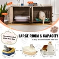 thumbnail image 4 of VEVOR Cat Litter Box Enclosure Wooden Litter Box Furniture Hidden 2 Rooms Greige, 4 of 9