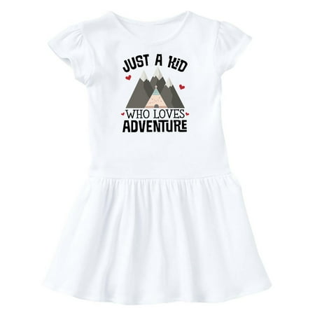 

Inktastic Just A Kid Who Loves Adventure Gift Toddler Girl Dress