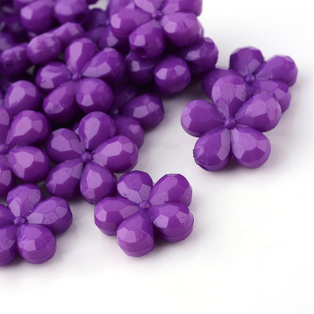 Opaque Acrylic Beads Flower Faceted Mixed Color 14x13x4mm Hole: 1.5mm 1250pcs/500g diy