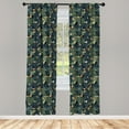 thumbnail image 3 of Ambesonne Palm Curtains, Exotic Summer Foliage Flora, Pair of 28"x95", Multicolor, 3 of 5