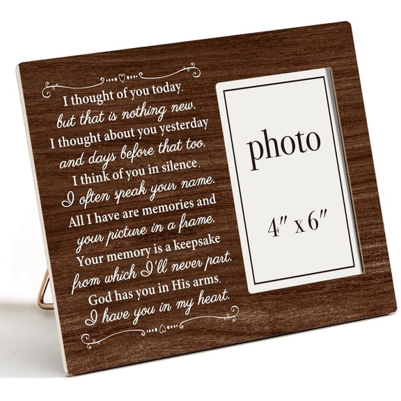 Memorial Gifts Wood Picture Frame, Memory Gifts for Loss of Mother Father Brother Husband Son Daughter, Sympathy Gift for Loss of Loved One, Remembrance Picture Frames, 4 x 6 Inch Photo
