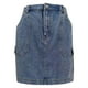 thumbnail image 1 of Falda vaquera con cintura elástica para mujer - Falda ajustada a la cadera con bolsillos cargo, informal para salir de fiesta, S-XXL, 1 of 7