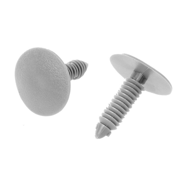 80 Pièces en Plastique Gris Voiture Garniture Clips Rivet Fixation 6mm Trou 26mm Tête