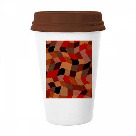 polygon tile colorful patterns mug coffee drinking glass pottery cerac cup lid