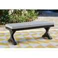 thumbnail image 5 of Signature Design by Ashley Beachcroft Outdoor Bench with Cushion, Black & Light Gray, 5 of 6