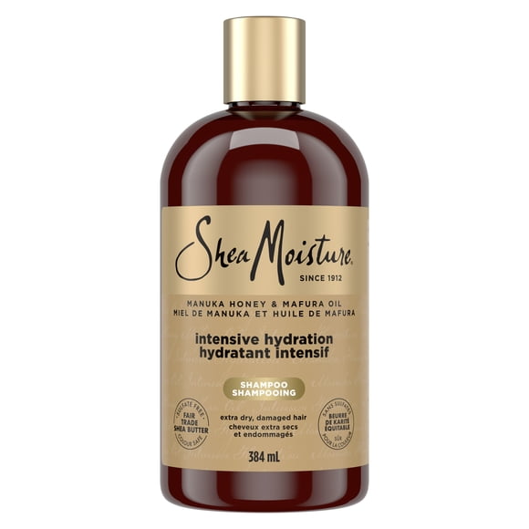 SheaMoisture Shampooing Hydratant Intensif nettoie en douceur et hydrate intensément les boucles type 3 et 4 Miel de Manuka et Huile de Mafura avec extrait de figue pour adoucir les cheveux 384mL