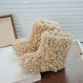thumbnail image 3 of Owordtank Faux Fur Snow Boots for Toddler Girls Fluffy Furry Mid Calf Boots Winter Warm Outdoor Flat Boots for Kids, 3 of 7