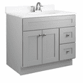 thumbnail image 4 of Design House Brookings 36" Ready to Assemble Solid Wood Bathroom Vanity Cabinet, Sherwin Williams® Gray, 4 of 24