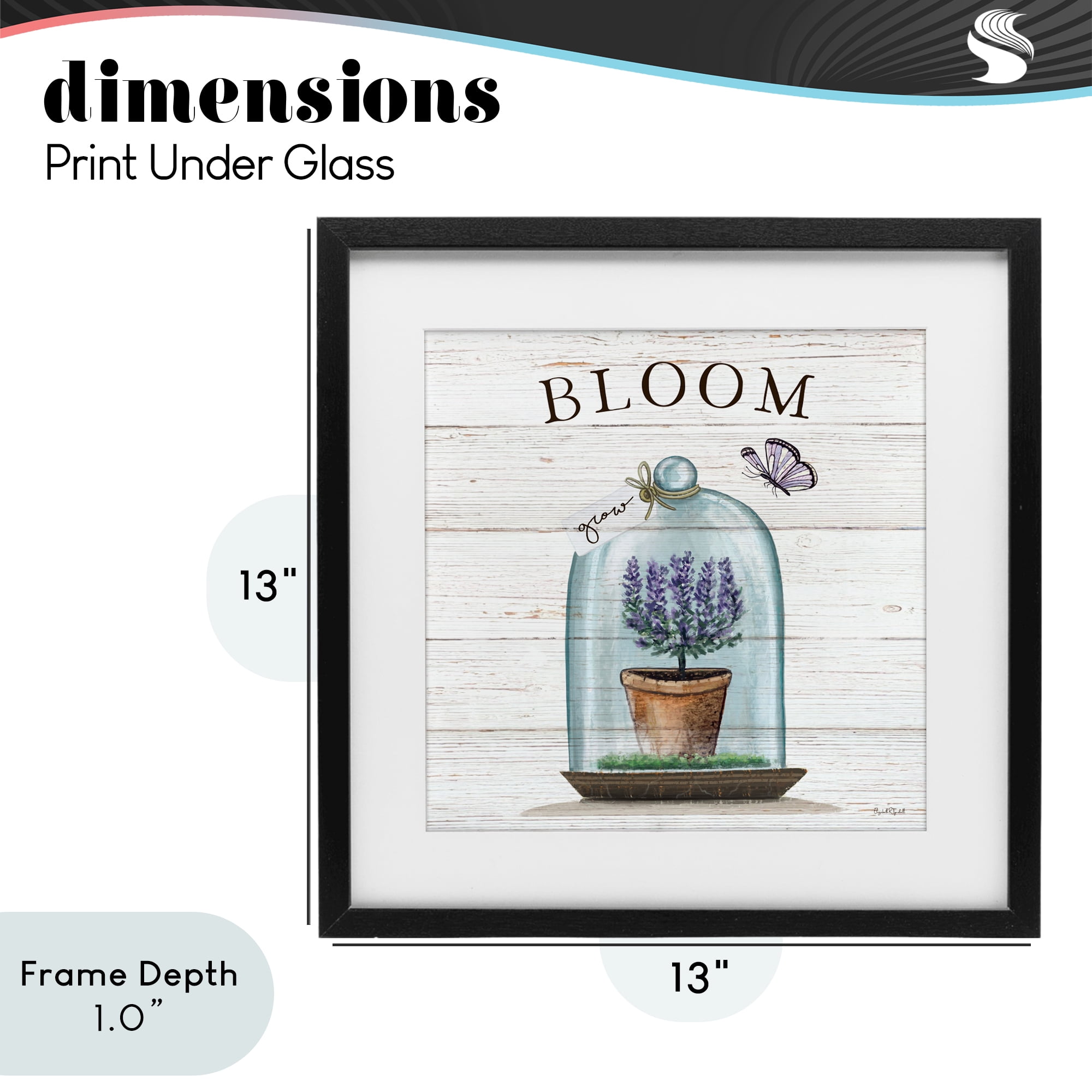 Stupell Industries Cottage Bloom in Bell Jar Black Framed Print Under Glass, design by Elizabeth Tyndall
