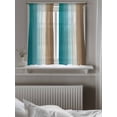thumbnail image 5 of Aqua Brown Ombre Tier Curtains 45 Inch Length, Sheer Curtains for Bedroom Living Room Window Vintage Country Wooden Rod Pocket Voile Drapes Kitchen Curtains Small Half Window 27.5"x45" 2 Panels, 5 of 6