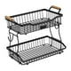 thumbnail image 3 of Organizador de almacenamiento de vegetales de 2 niveles Basket Decoración de mesa elegante Ritadilla de soporte de soporte de frutas para restaurantes Negro, 3 of 8