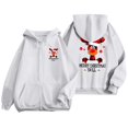 thumbnail image 4 of Womens Zip-up Hoodie Christmas Elk Print Long Sleeve Jackets Funny Xmas Holiday Funny Fall Winter Hooded Sweatshirts, 4 of 8