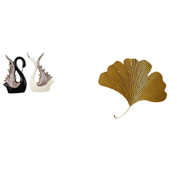 estatua de cisne,Figuras de cisne,estatuas,decoración del hogar,fiesta de bodas,Esculturas de pared de hojas,Esculturas de pared de hierro forjado con hojas de ginkgo,Escultura de pared con