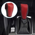 thumbnail image 2 of Black Red Faux Leather Gear Shifter Shift Knob Cover Transmission Shift Boot Lever for Honda HR-V 2016-2021 Red Stitches, 2 of 7
