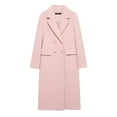 thumbnail image 1 of Lovzfmll Women's Wool Overcoat, Fashion Pocket Button Mid Long Style Pink, L, 1 of 3