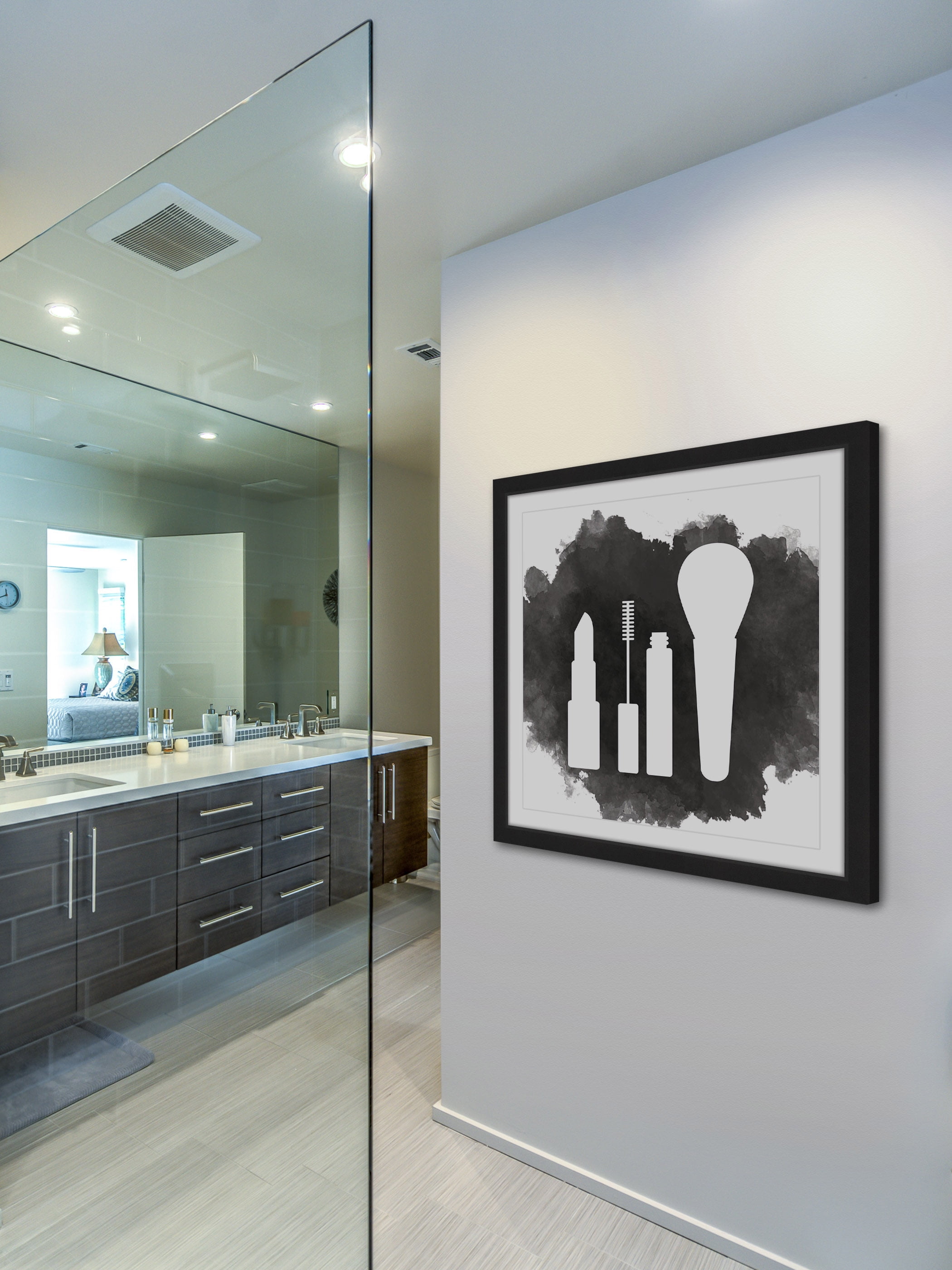 "Makeup" Framed Painting Art Print, 32" x 1.5"