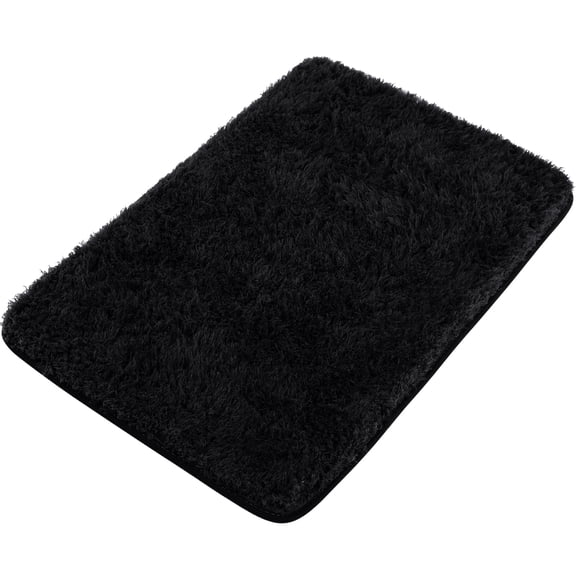 Soft Fluffy Shag Area Floor Rug Carpet for Living Room Black 15.7" x 23.6"