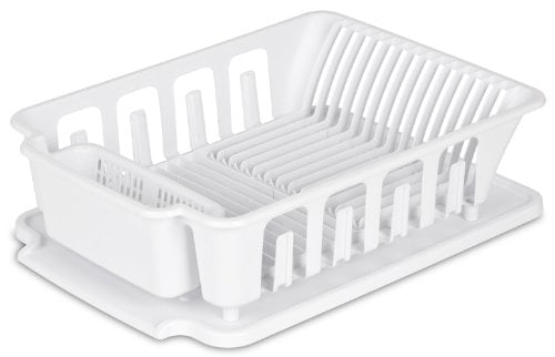 2-piece Large Sink Set Dish Rack Drainer, White, USA, Brand STERILITE by