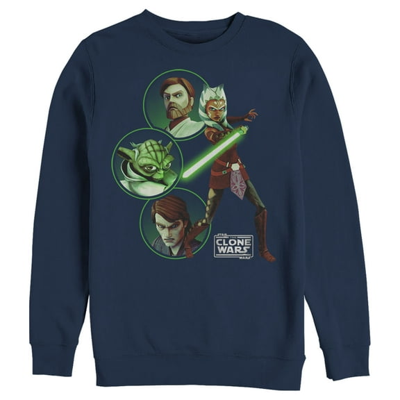 Men's Star Wars: The Clone Wars Light Side Group Shot  Sweatshirt Navy Blue Medium