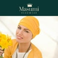 thumbnail image 6 of MASUMI Chemo Organic Headwear - PRIMROSE | Cancer Headwear for Women with Hair Loss | Alopecia Hats & Coverings | 95% Cotton Turban (Colour: Yellow Sunshine), 6 of 8