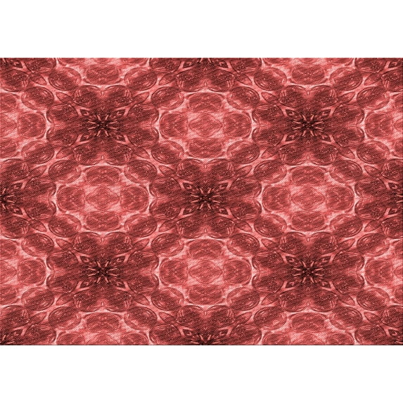 Ahgly Company Machine Washable Indoor Rectangle Transitional Red Area Rugs, 5' x 7'