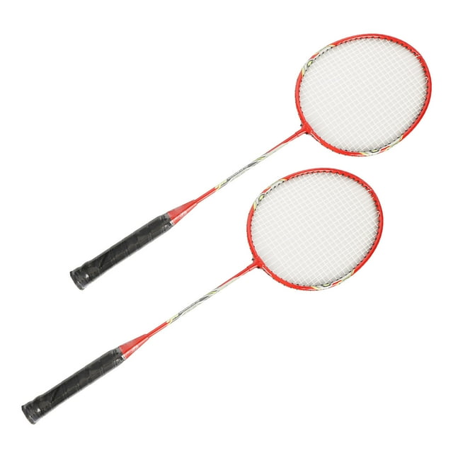Raquette de Badminton, Ensemble de Raquette de Badminton de Remplacement Léger en Alliage de Fer Professionnel pour l'Entraînement Rouge