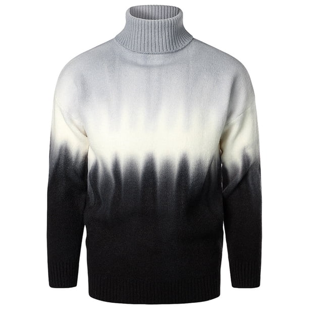 Suéter Odeerbi Otoño Invierno Cuello Alto Nuevo Punto Gradiente Cálido Grande Casual