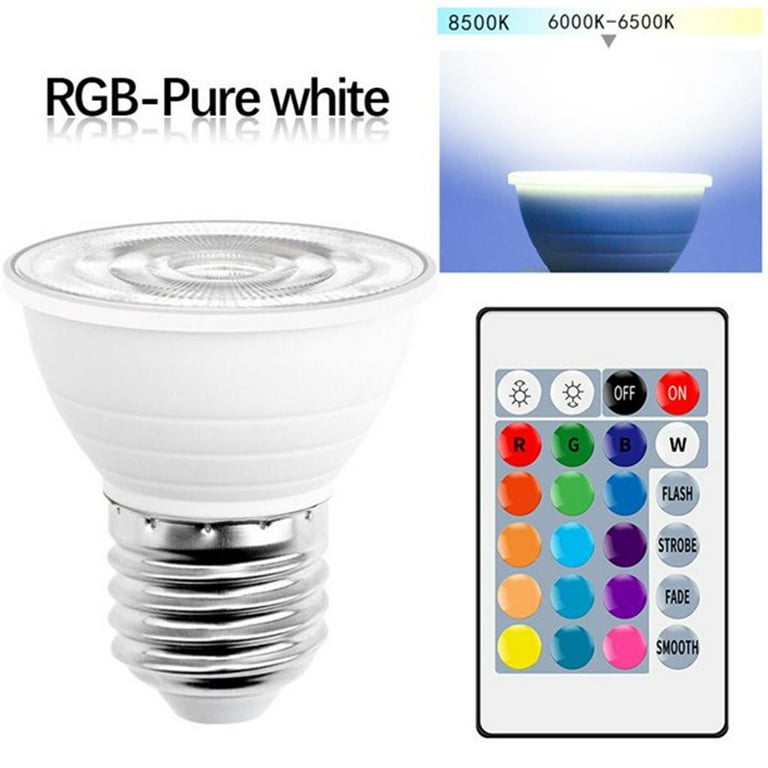 sår hjerne hagl LED Light Bulbs, 15 Colour Changing Dimmable White/Warm White RGB LED Spot  Light Cream Lens - Walmart.com