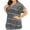 Gray, variant on Womens Fashion Summer Tops 2025 Plus Size Large Leaf Sleeve Printed Short Sleeved V-Neck Top